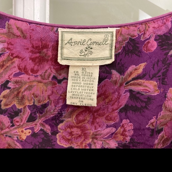 Vintage April Cornell Midi Floral Dress Size XL - Picture 3 of 12